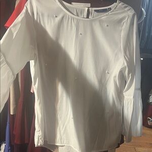 Apt. 9 White Blouse with Subtle Embellishments